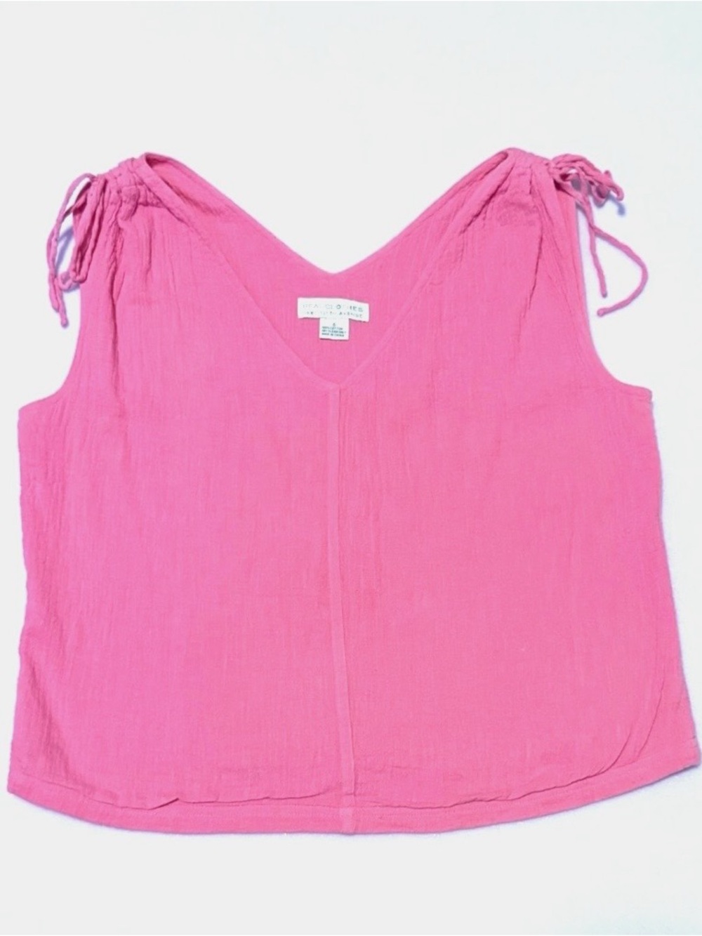 Real Clothes Sak Fifth Avenue Pink Top Sleeveless Cotton V-Neck Size 6